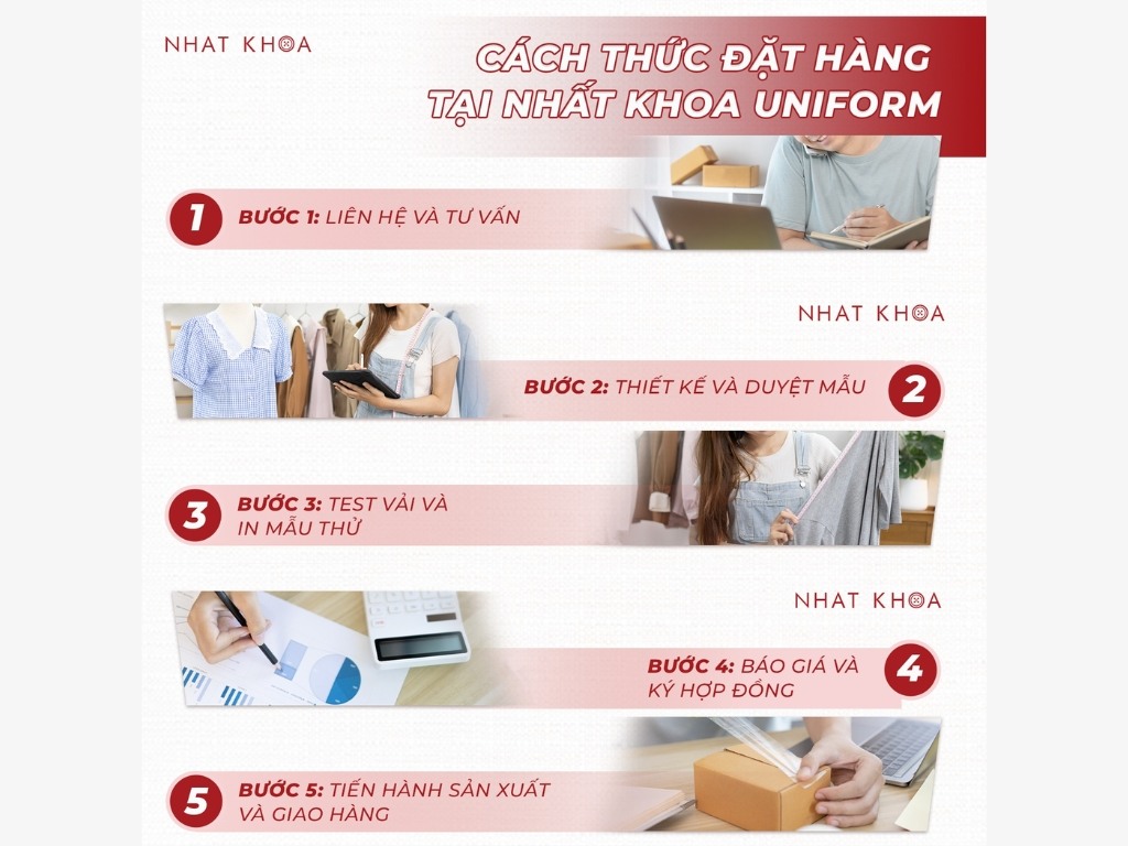 Quy trình đặt may đồng phục chuyên nghiệp tại Nhất Khoa Uniform