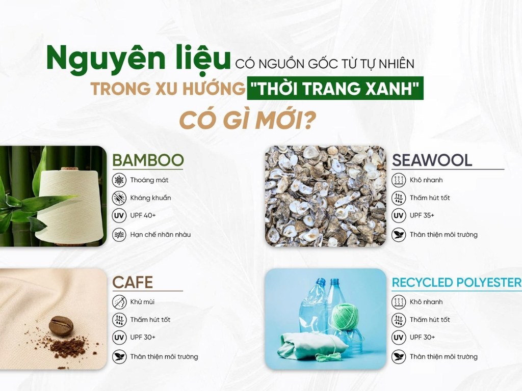 Các vật liệu tái chế có nhiều tính năng ưu việt khi ứng dụng trong thời trang bảo vệ môi trường