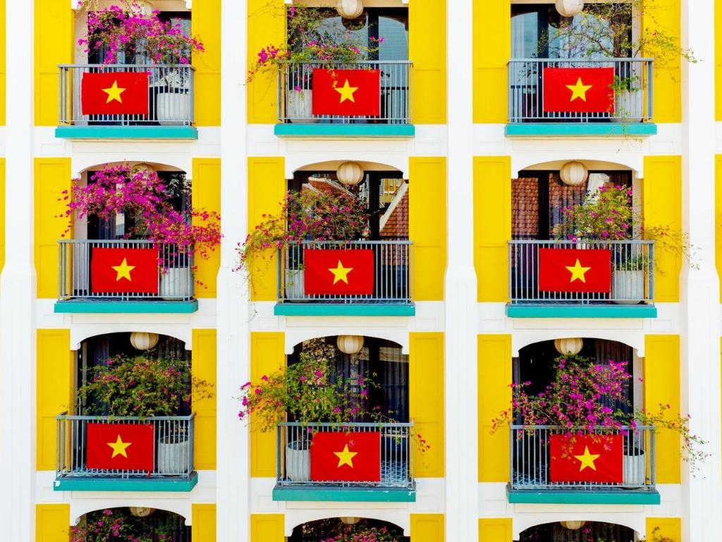 Kích thước cờ Tổ quốc Việt Nam tại hộ gia đình