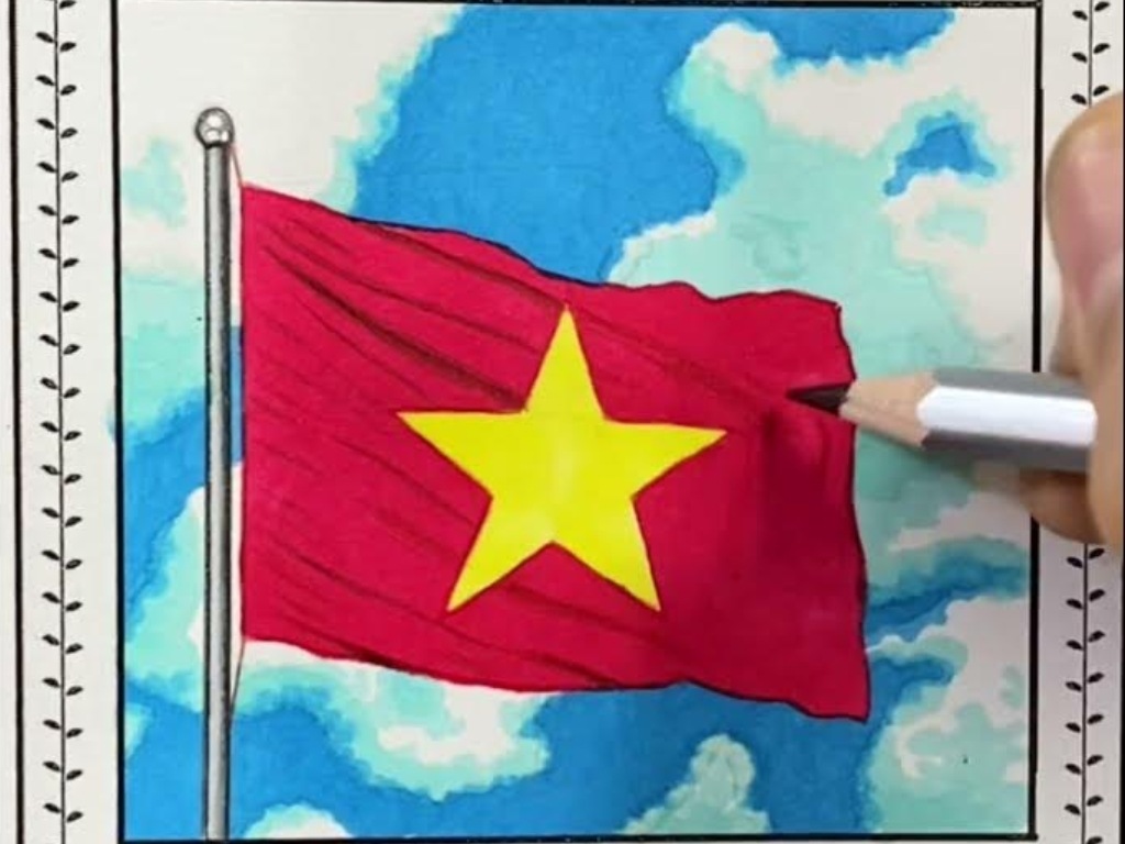 Cờ Việt Nam vẽ bay phấp phới