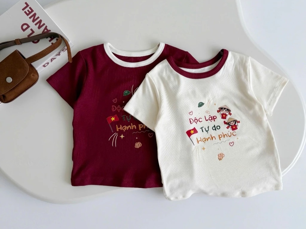 Mẫu áo lá cờ Việt Nam có thể kết hợp thêm với slogan để chiếc áo độc đáo hơn