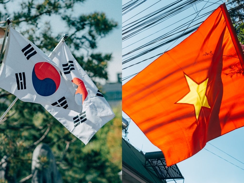 So sánh cờ Việt Nam Hàn Quốc
