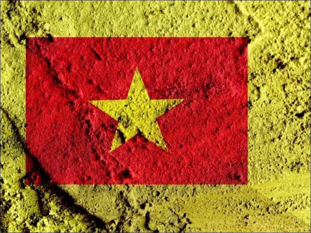 Hình ảnh cờ phúc kiến và cờ Việt Nam thường được treo ở hội chùa