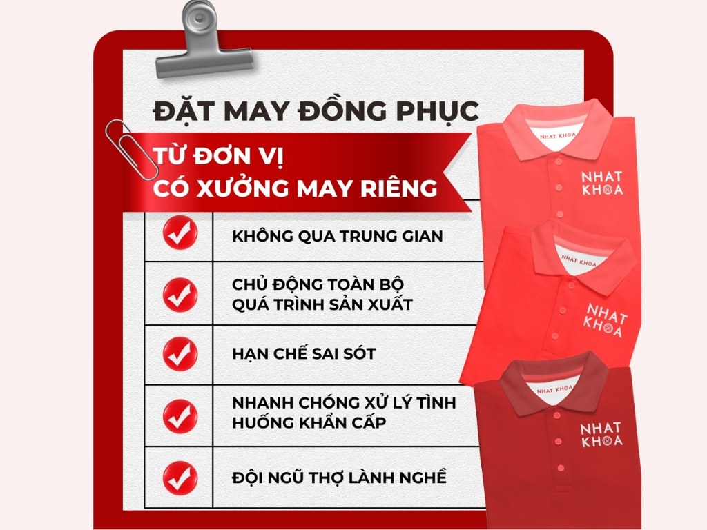 Việc đặt trực tiếp tại xưởng may là lựa chọn tối ưu khi đặt áo cờ đỏ sao vàng số lượng lớn