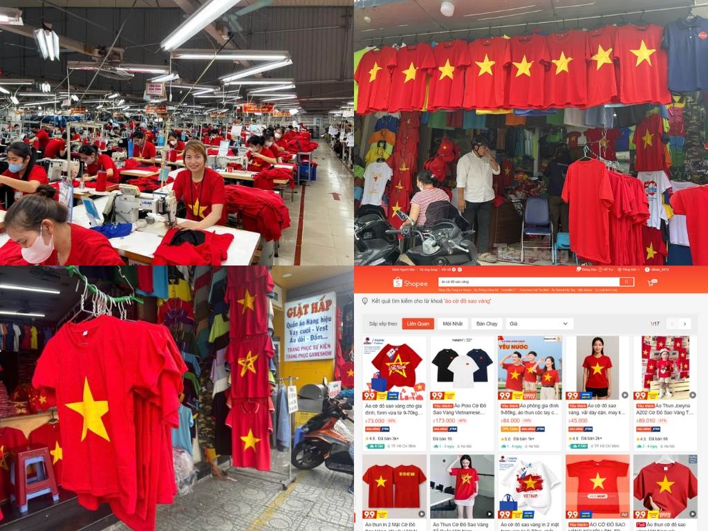 Các địa điểm mua áo cờ đỏ sao vàng phổ biến