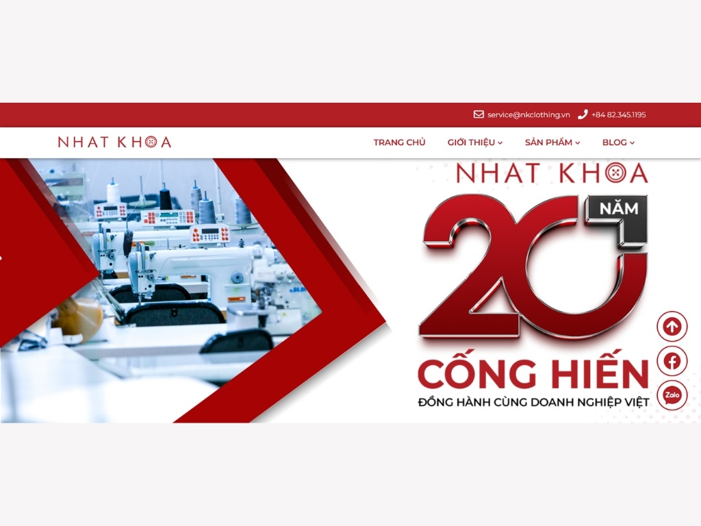 Nhất Khoa Uniform có website chuyên nghiệp, cung cấp đầy đủ thông tin