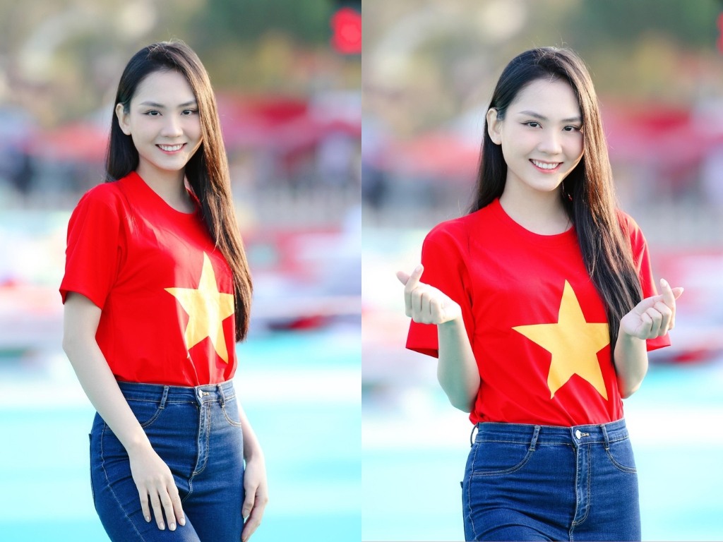 Áo cờ đỏ sao vàng cổ tròn mang lại vẻ ngoài năng động và trẻ trung