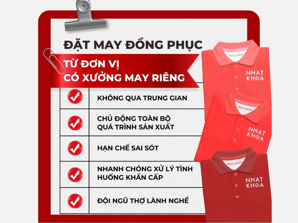 Bạn nên ưu tiên đặt trực tiếp tại xưởng may để đảm bảo chất lượng và tối ưu chi phí