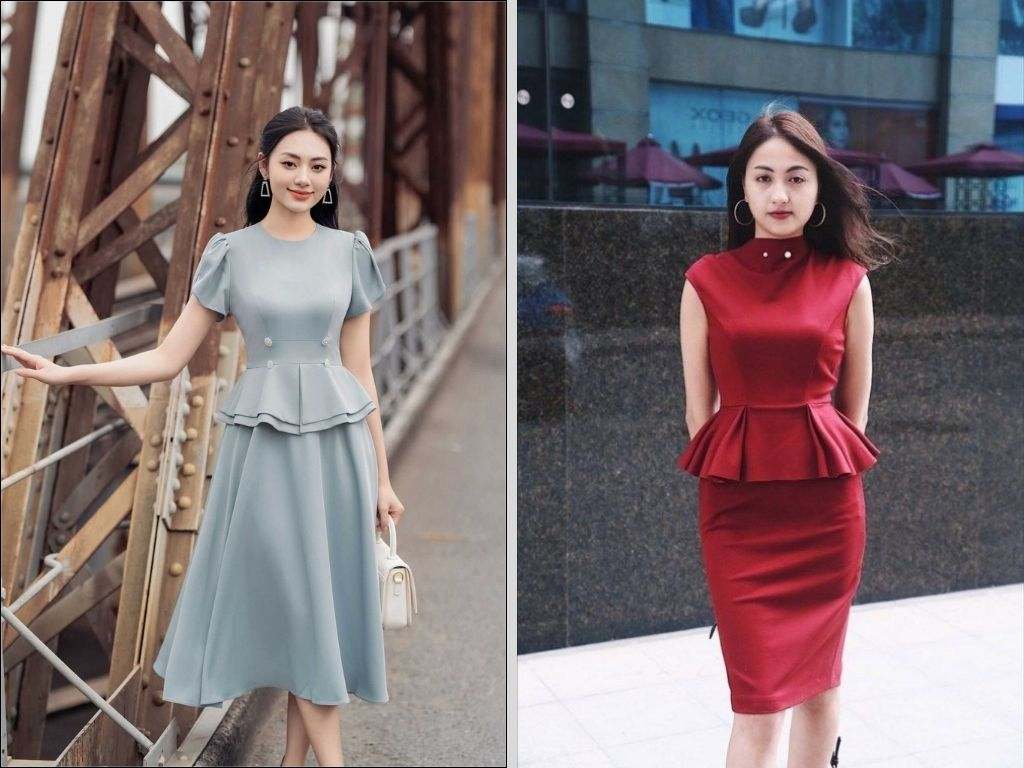 Váy Peplum có thiết kế có phần vải xòe nhẹ ở eo