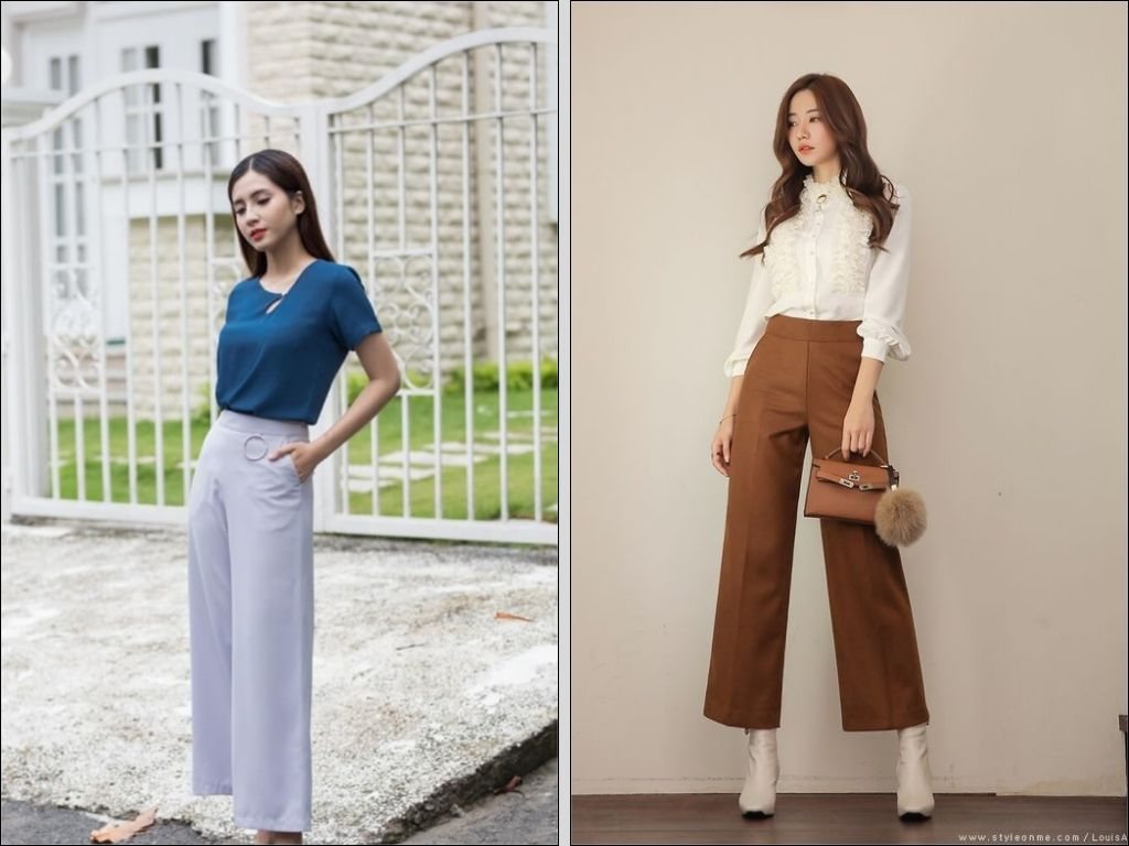 Quần culottes (ống rộng) giúp che khuyết điểm chân và dễ dàng di chuyển