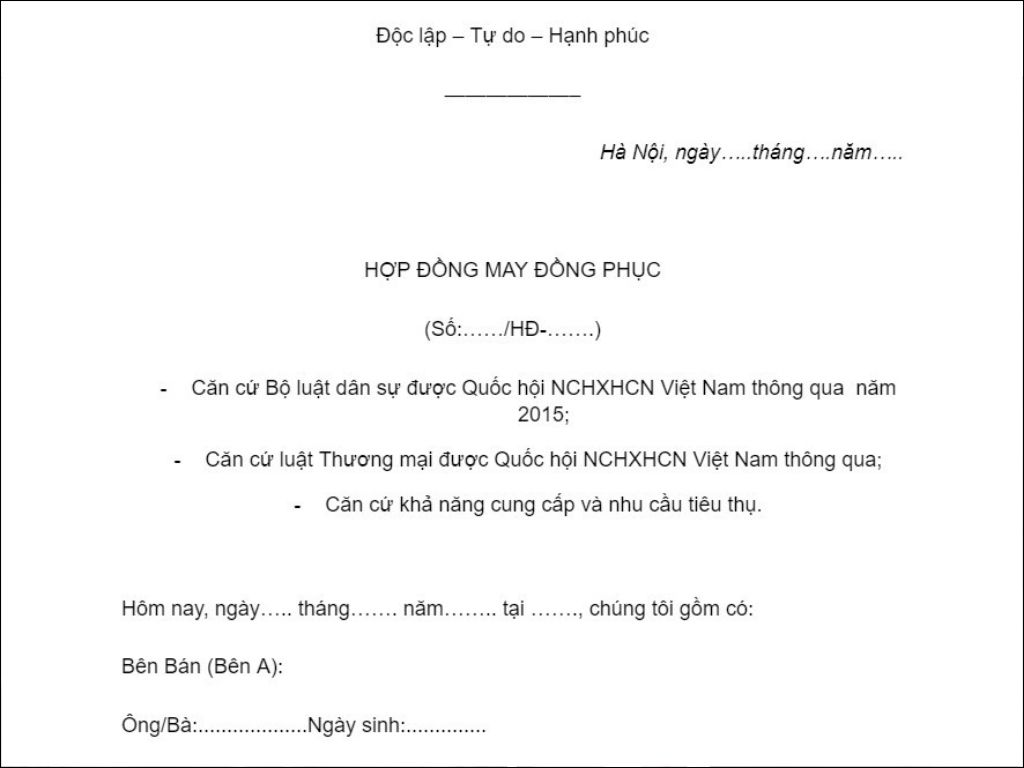 Cần có hợp đồng rõ ràng khi bạn đặt đồng phục