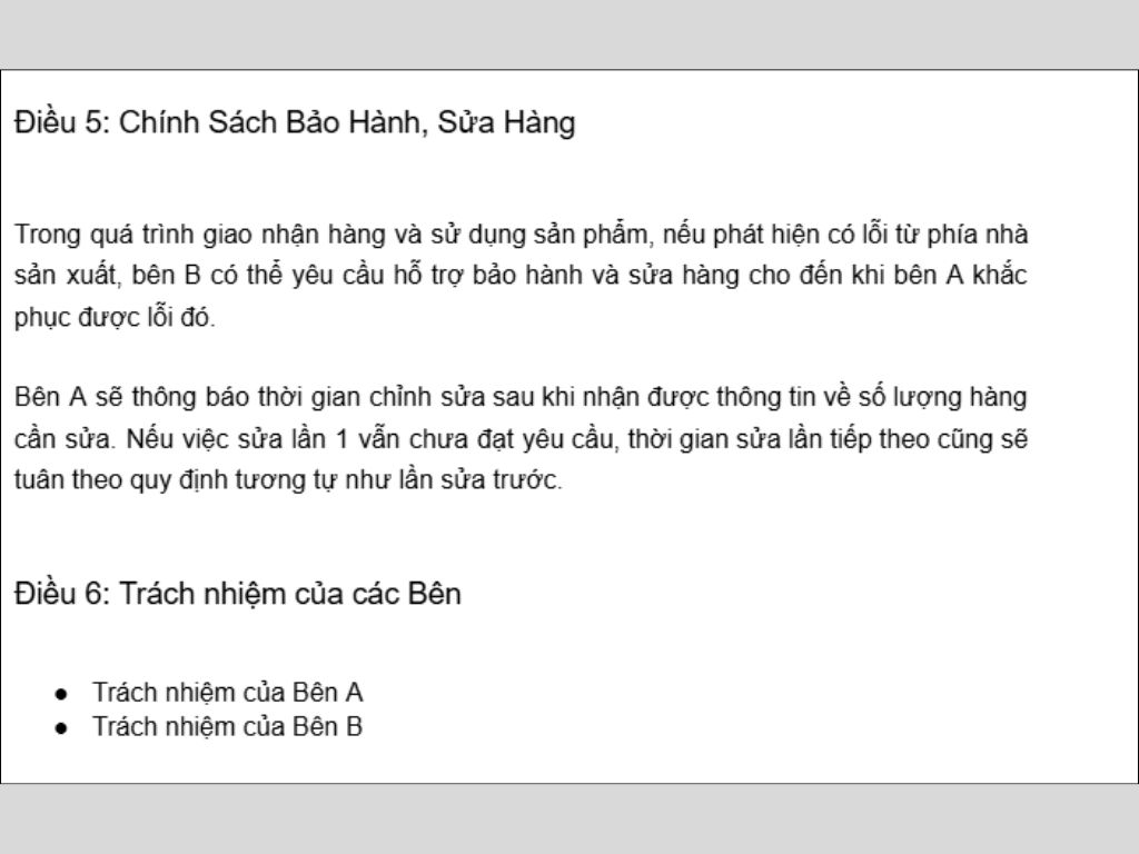 Cần có chính sách bảo hành các điều kiện đổi trả sản phẩm lỗi