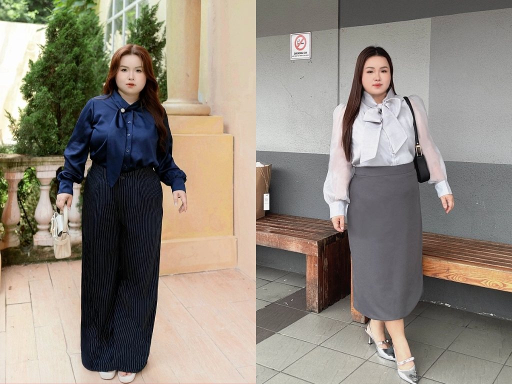 Áo sơ mi công sở nữ big size màu trung tính để tạo cảm giác trang nhã, gọn gàng