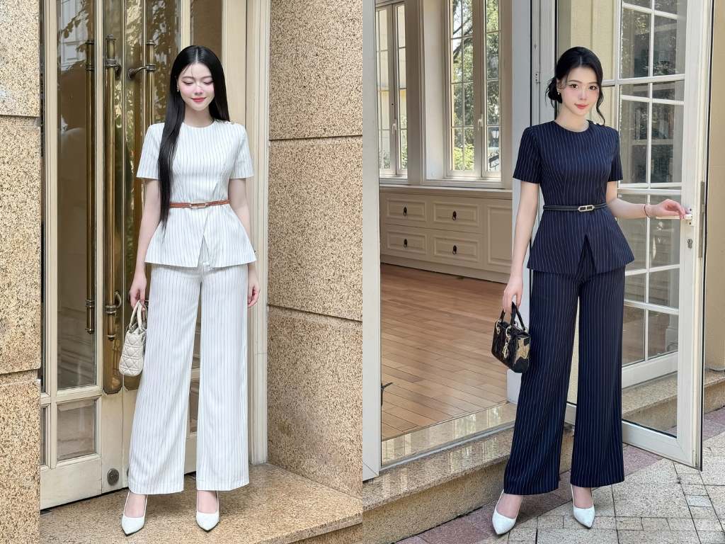 Đồ bộ công sở được thiết kế đồng bộ tạo nên một tổng thể hài hòa, chuyên nghiệp
