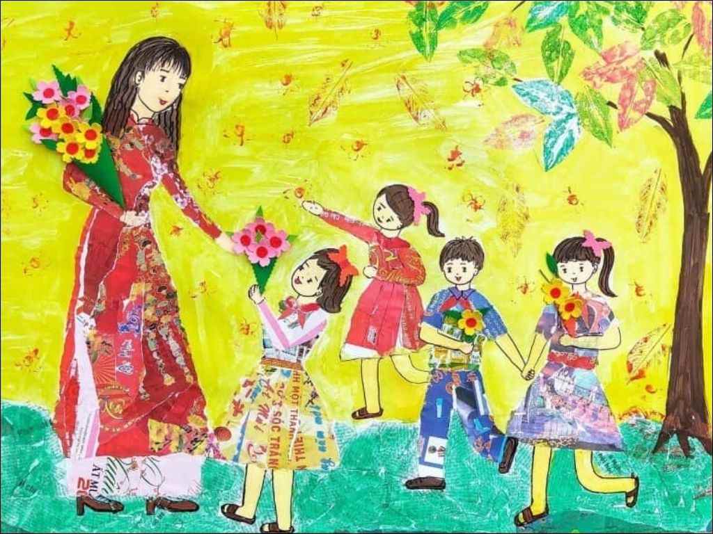 Bạn hãy để bé vẽ một bức tranh về cô giáo