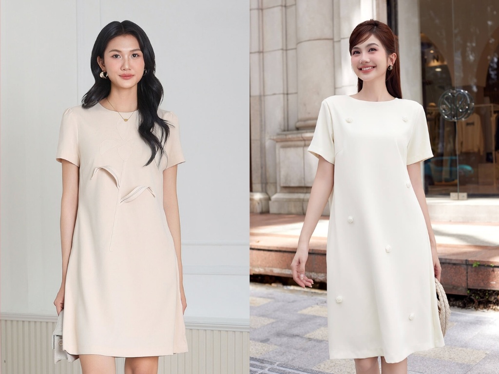 Váy suông công sở giúp che khuyết điểm hiệu quả và mang lại sự thoải mái tối đa