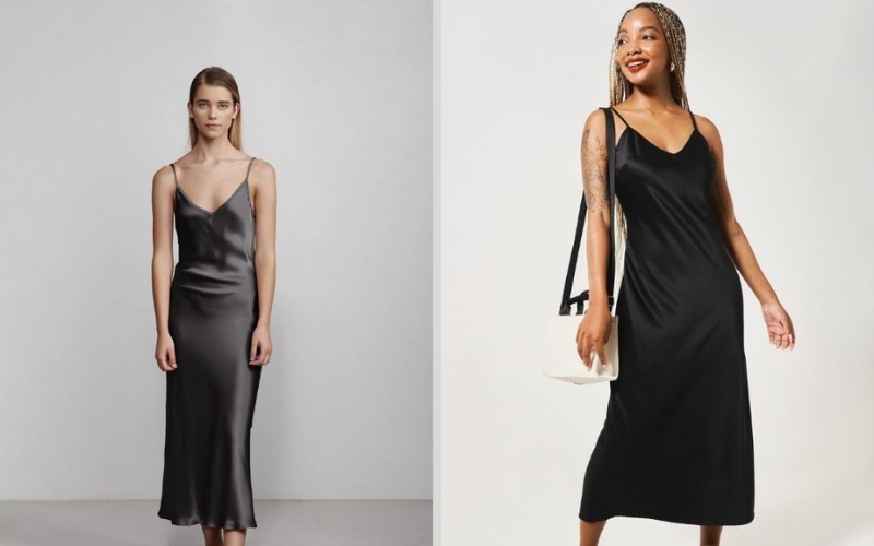 Slip dress bằng lụa chính là hiện thân của sự quyến rũ, gợi cảm