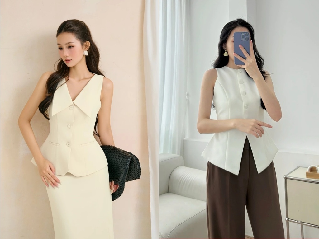 Gile dáng dài là một trong các mẫu áo gile nữ công sở đẹp mang lại vẻ ngoài sang trọng