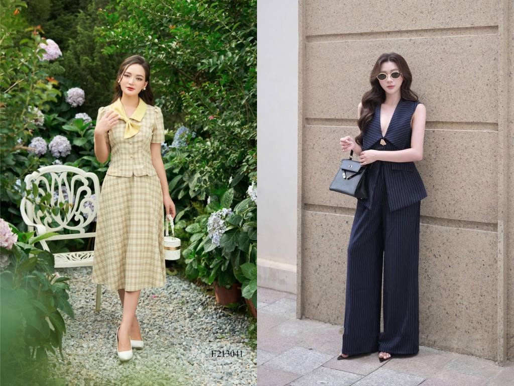 Set bộ công sở mang phong cách nữ tính và hiện đại