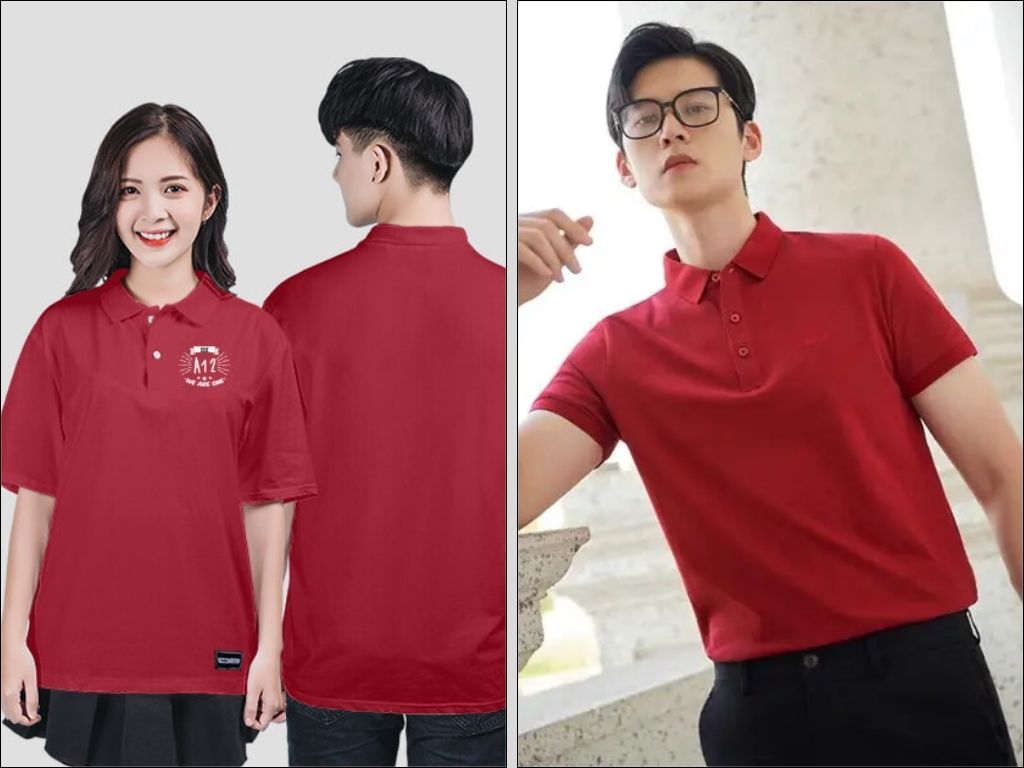 Áo Polo nhóm màu đỏ là một lựa chọn trẻ trung cho bạn tham khảo