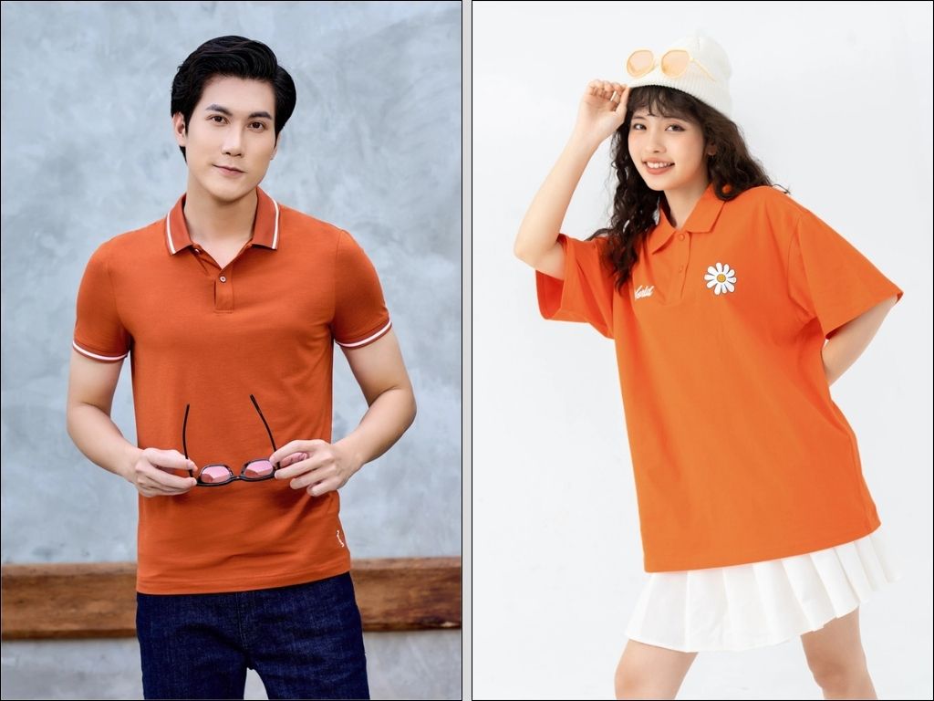 Áo Polo màu cam là một lựa chọn trẻ trung, cá tính