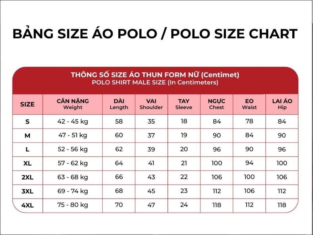 Bạn hãy yêu cầu xưởng in áo thun cung cấp bảng size chuẩn