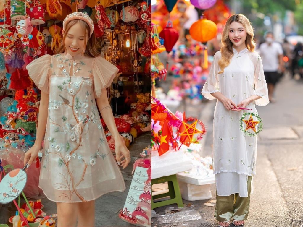 Đi chơi Trung thu mặc gì? Câu trả lời là áo dài cách tân thoải mái để bạn đi dạo phố