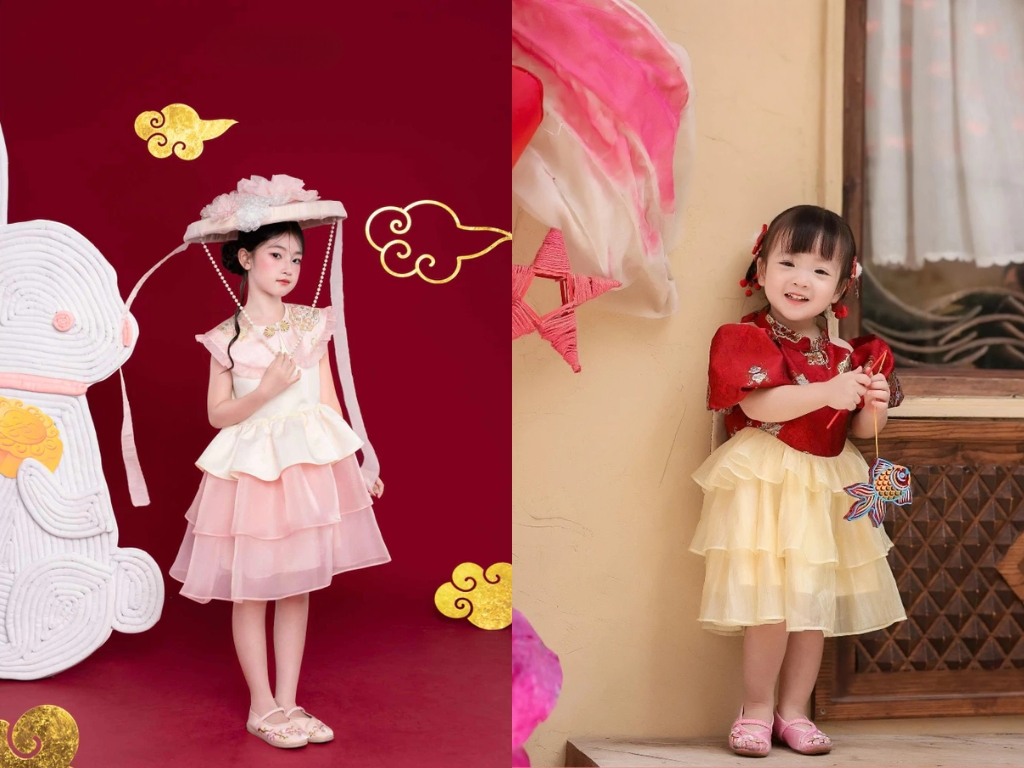 Tết trung thu mặc gì cho bé gái? Đầm xòe là một gợi ý hoàn hảo