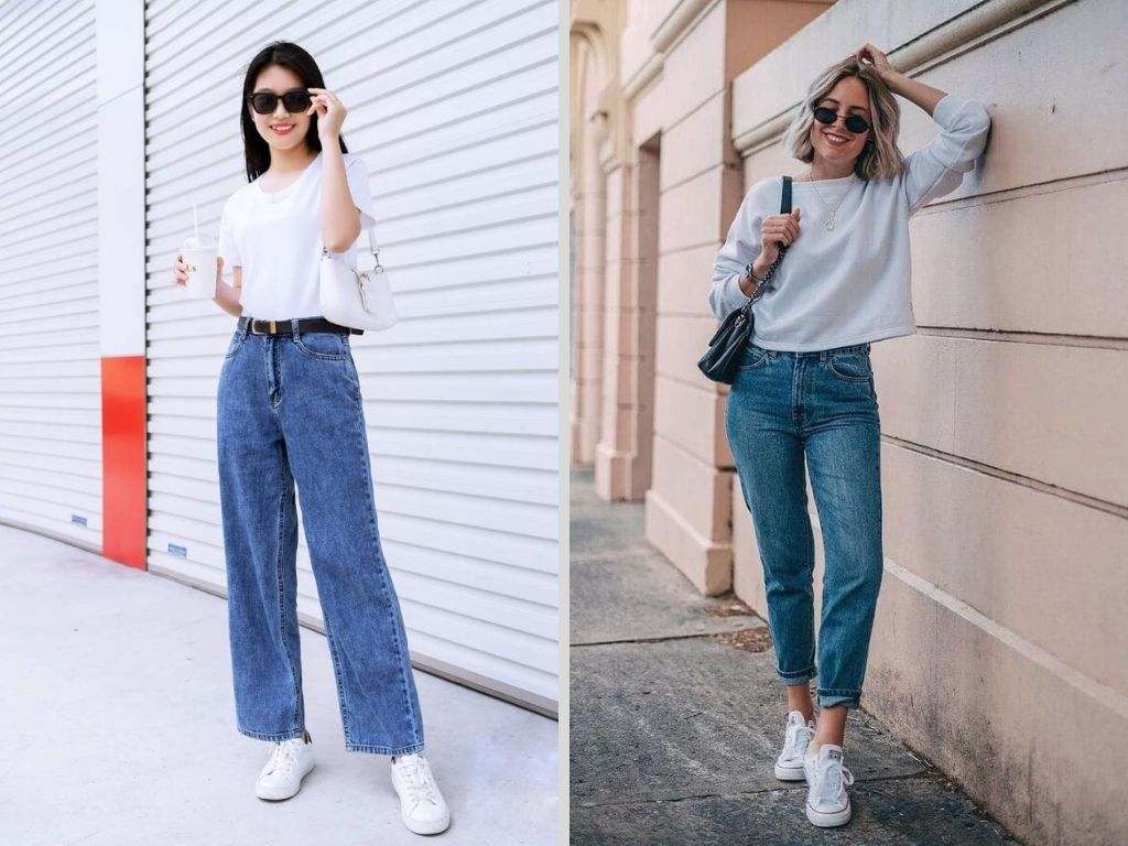 Một chiếc Áo Thun Cổ Tròn basic kết hợp cùng quần jean