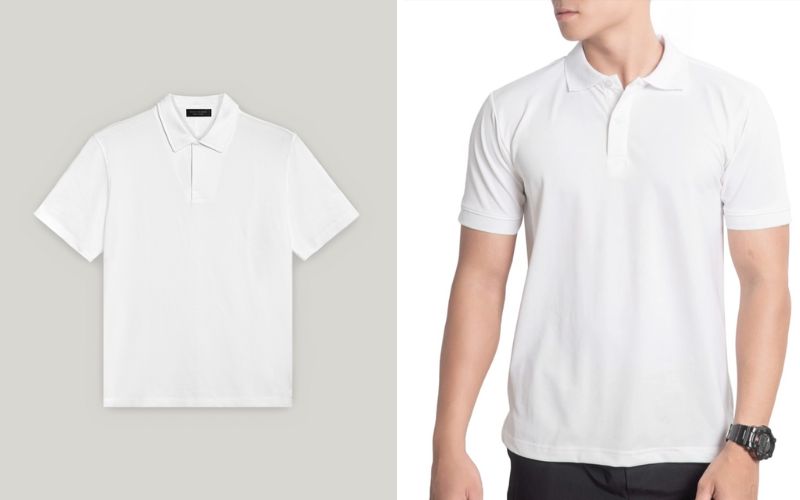 Một chiếc áo polo đồng phục trắng được ưa chuộng