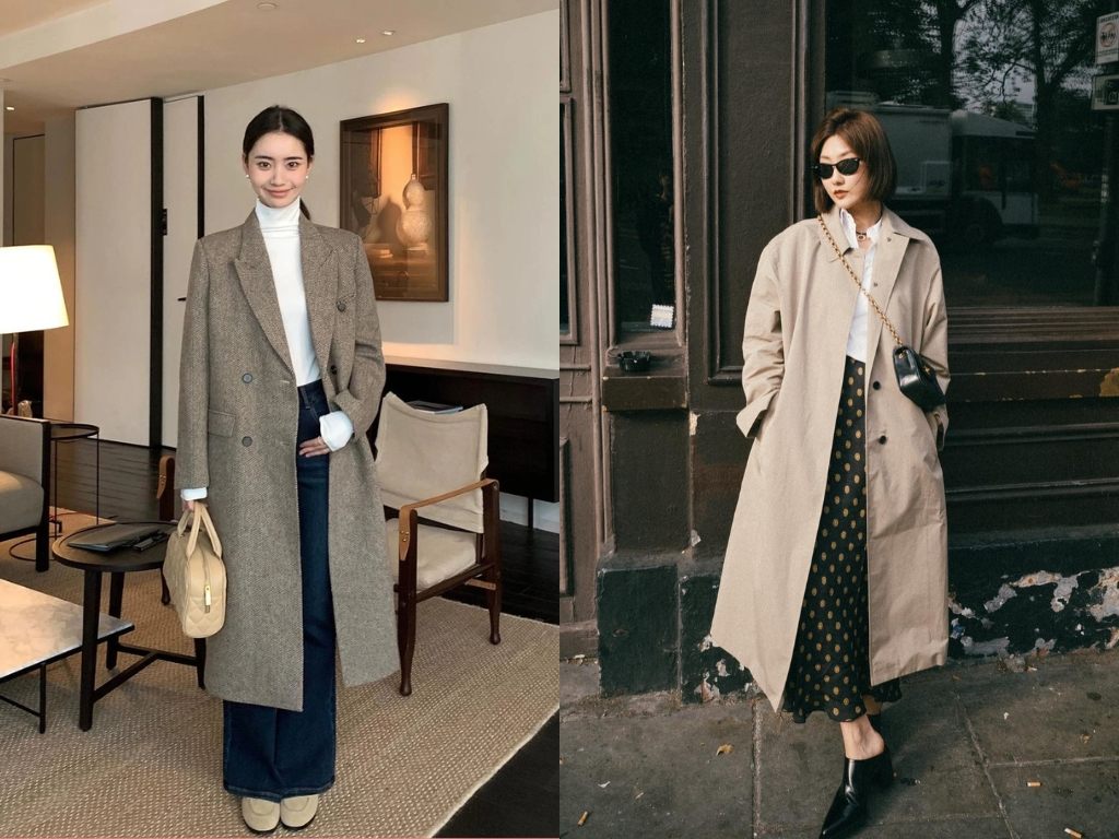 Trench coat là kiểu áo khoác nữ công sở mang đến vẻ đẹp cổ điển, thanh lịch