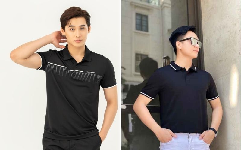 Một chiếc áo polo đồng phục đen giúp bạn che giấu hiệu quả