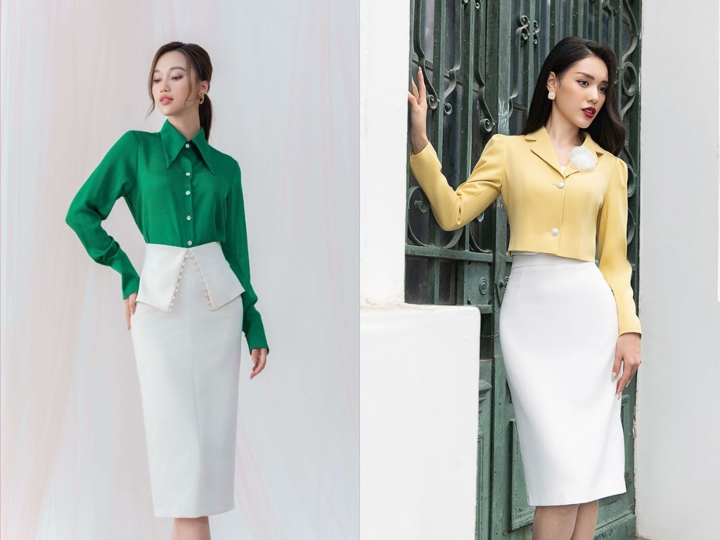 Chân váy bút chì là lựa chọn lý tưởng giúp tôn đường cong dáng người đồng hồ cát