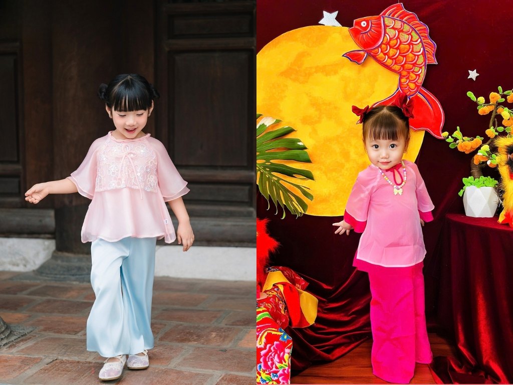 Cách phối đồ với set quần áo Trung thu cho bé gái