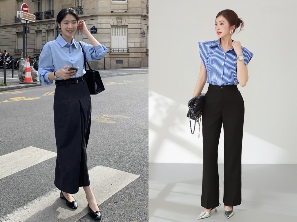 Bạn có thể mix đồ công sở với những phụ kiện khác nhau để tạo điểm nhấn