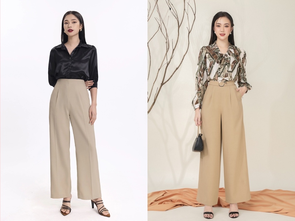 Set áo lụa và quần ống rộng là một trong những bộ đồ công sở đẹp nhất năm