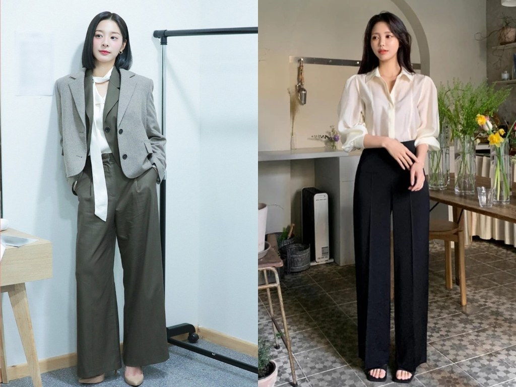 Thời trang công sở Hàn Quốc thường có phom dáng suông để tạo sự thoải mái