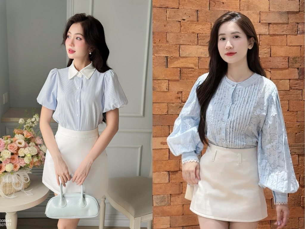 Yếu tố cách điệu ở tay áo công sở nữ vẫn rất được ưa chuộng đến hiện nay