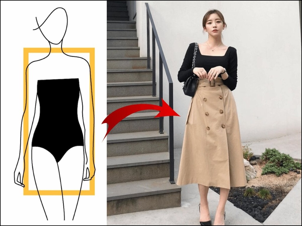 Cách phối đồ công sở cho dáng người hình chữ nhật