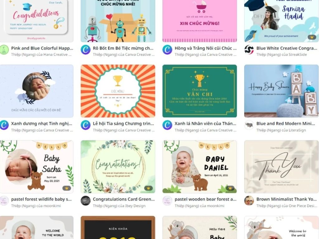 Canva cung cấp hàng ngàn mẫu thiệp chúc mừng ngày Doanh nhân Việt nam 13 10 có sẵn