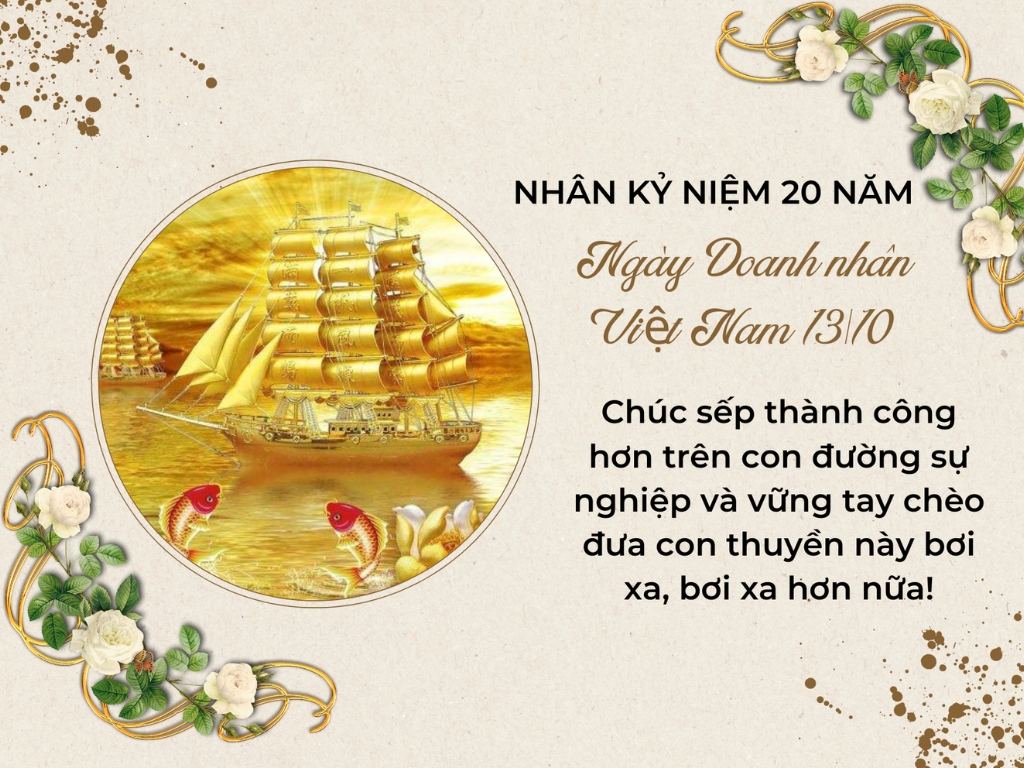 Mẫu thiệp chúc mừng ngày Doanh nhân Việt nam 13 10 cho sếp