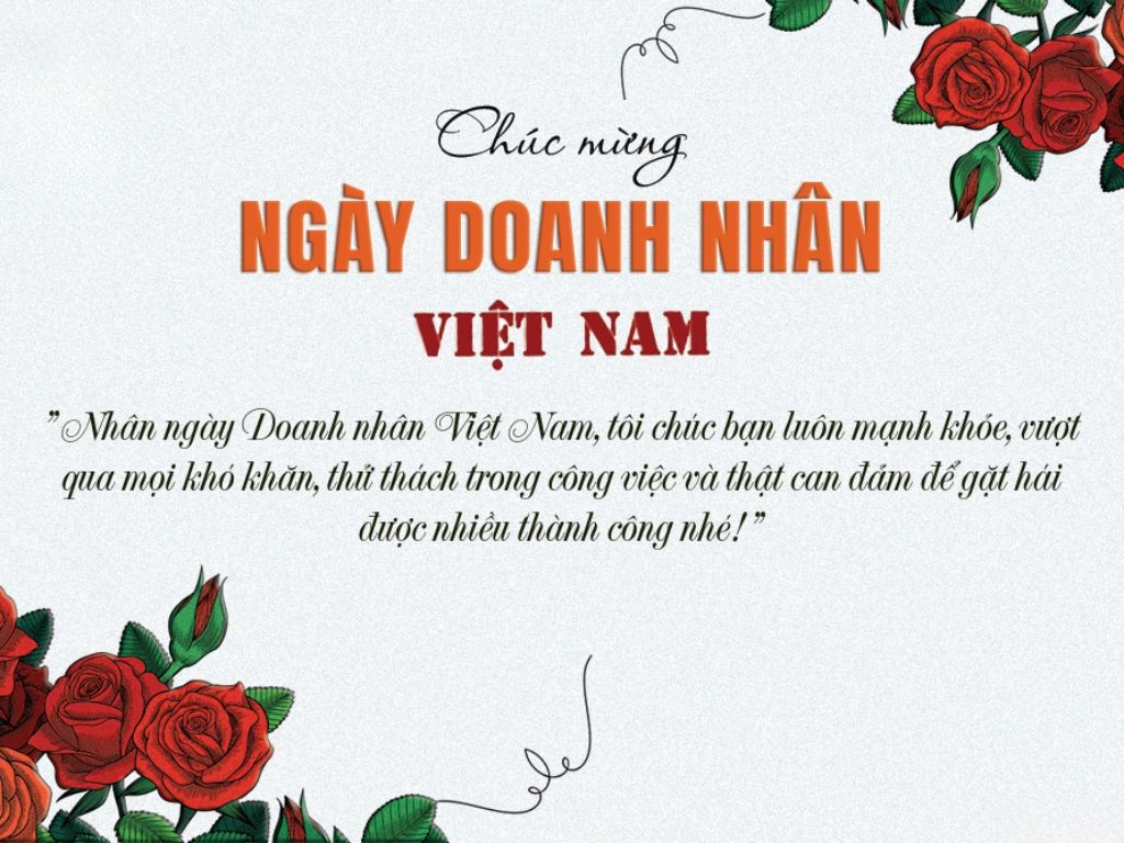Mẫu thiệp chúc mừng Ngày Doanh nhân Việt Nam trang trọng