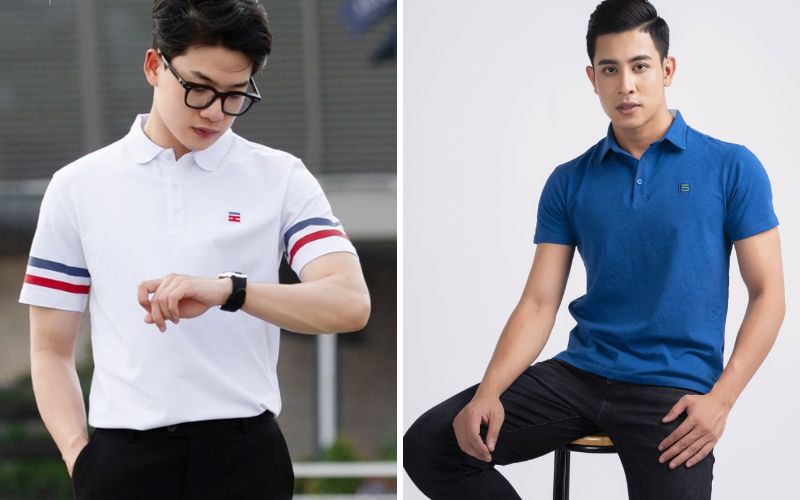 Một chiếc áo polo trơn được thiết kế tinh tế