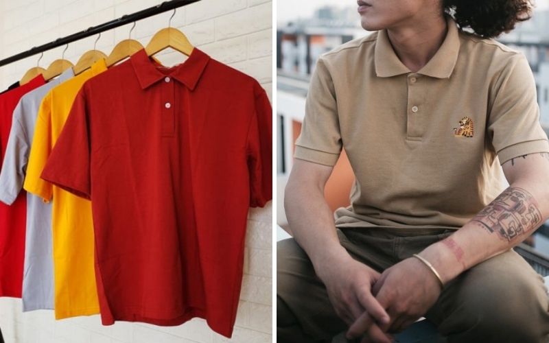 Một chiếc logo áo polo được đặt ở vị trí “vàng” với kích thước cân đối