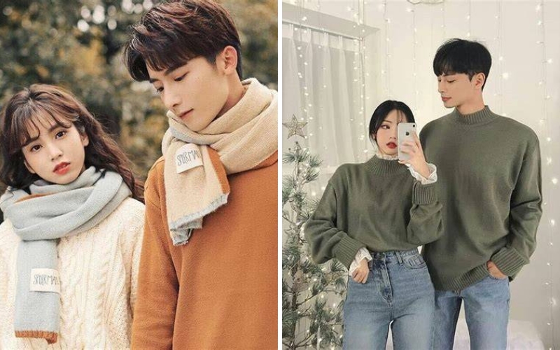 Các cặp màu thường được chọn để may áo đôi là đen - trắng