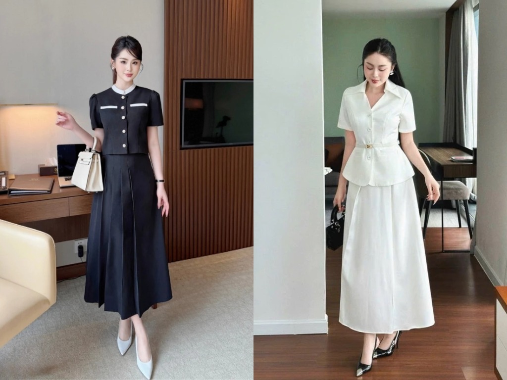Những set đồ công sở đẹp sẽ có sự cân bằng về phom dáng
