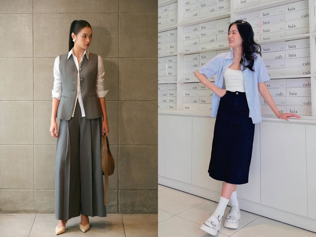 Những cách phối đồ để tạo nên phong cách thời trang áo sơ mi dài tay công sở thanh lịch