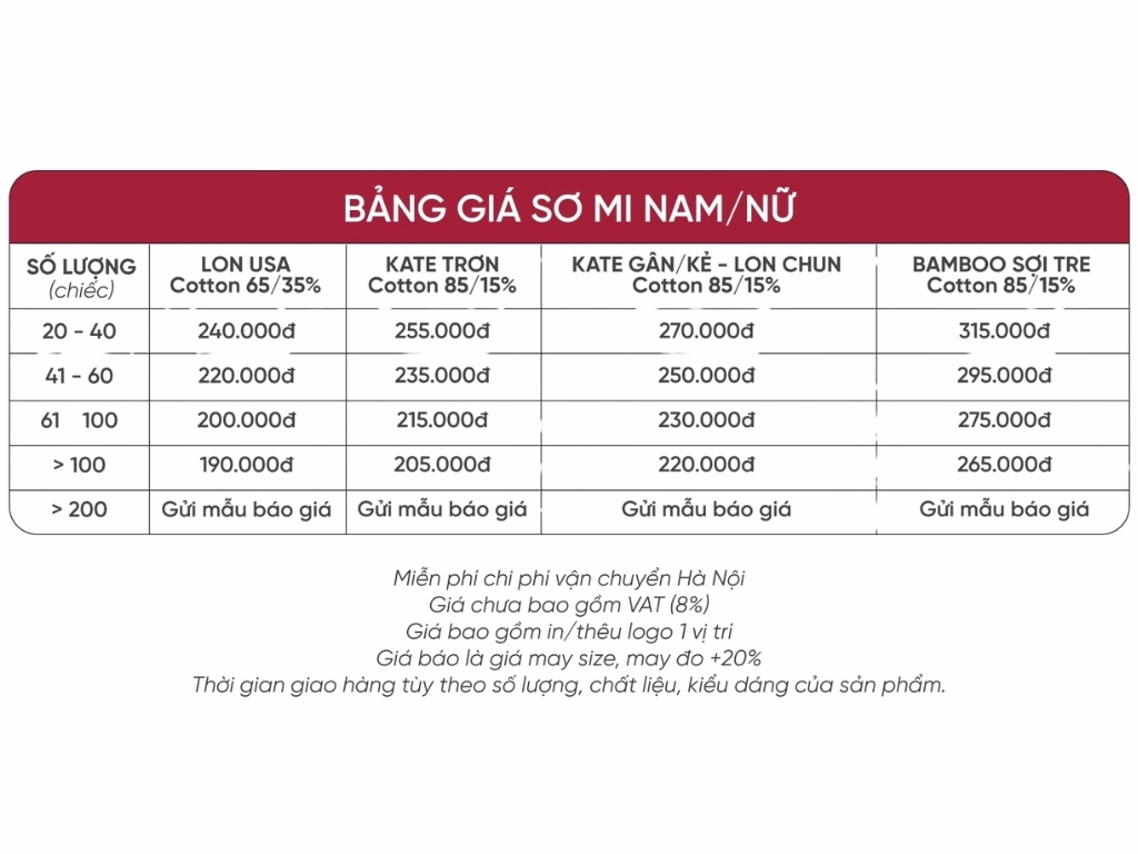 Bảng giá may đồng phục công sở phụ thuộc vào nhiều yếu tố khác nhau
