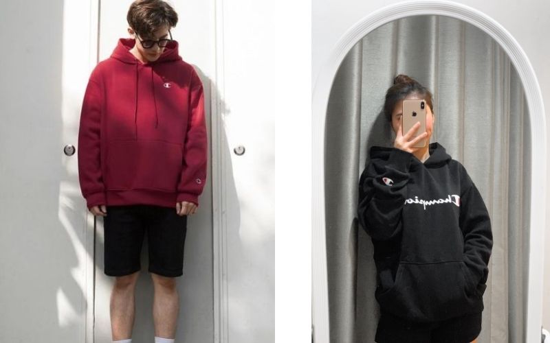 Champion đã thêm hai phần sườn co giãn đặc trưng vào hai bên hông áo