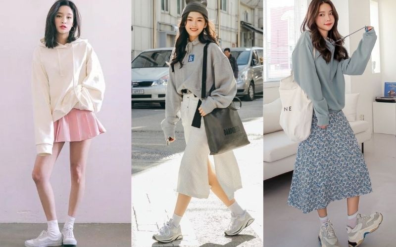 Hoodie chui đầu là kiểu áo không có khóa kéo